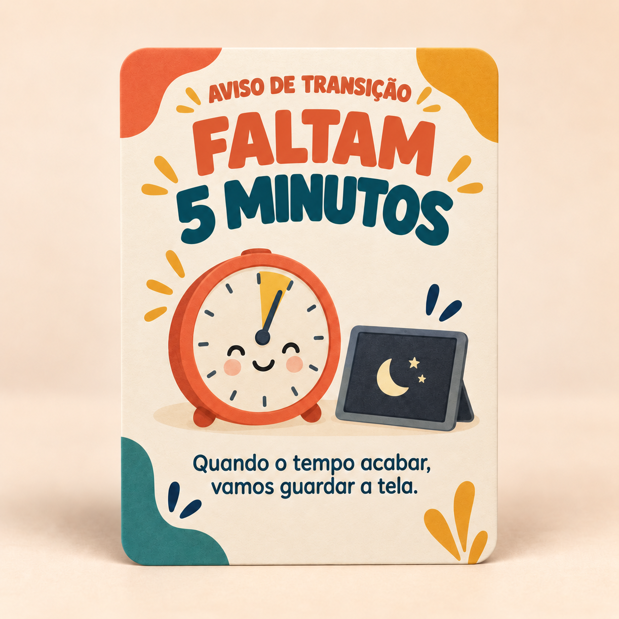 Carta aviso de transição: faltam 5 minutos